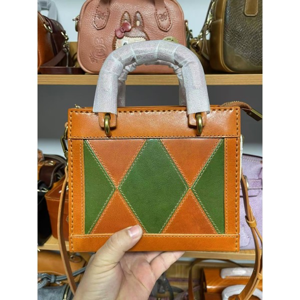 Lady Dior bag made of pure handmade heavy oil wax vegetable tanned leather